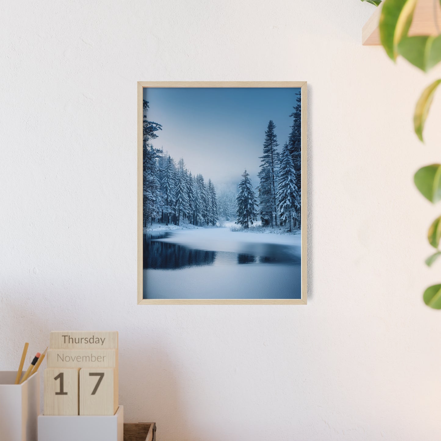 Nordic Winter Forest – Zimowy Las i Zamarznięte Jezioro