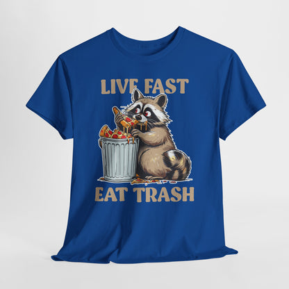 Live Fast Eat Trash - szop pracz z pizzą