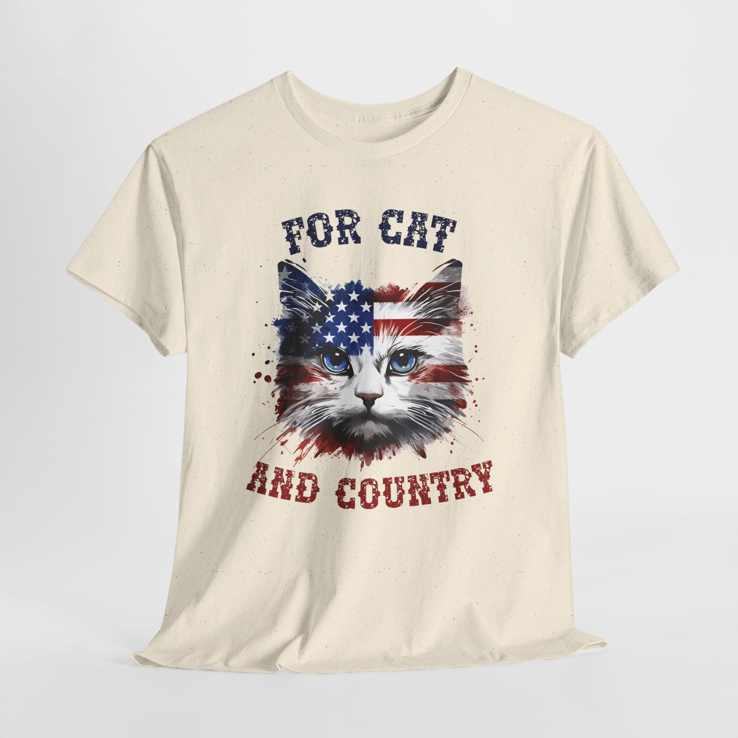 For Cat and Country - patriotyczny kot z amerykańską flagą