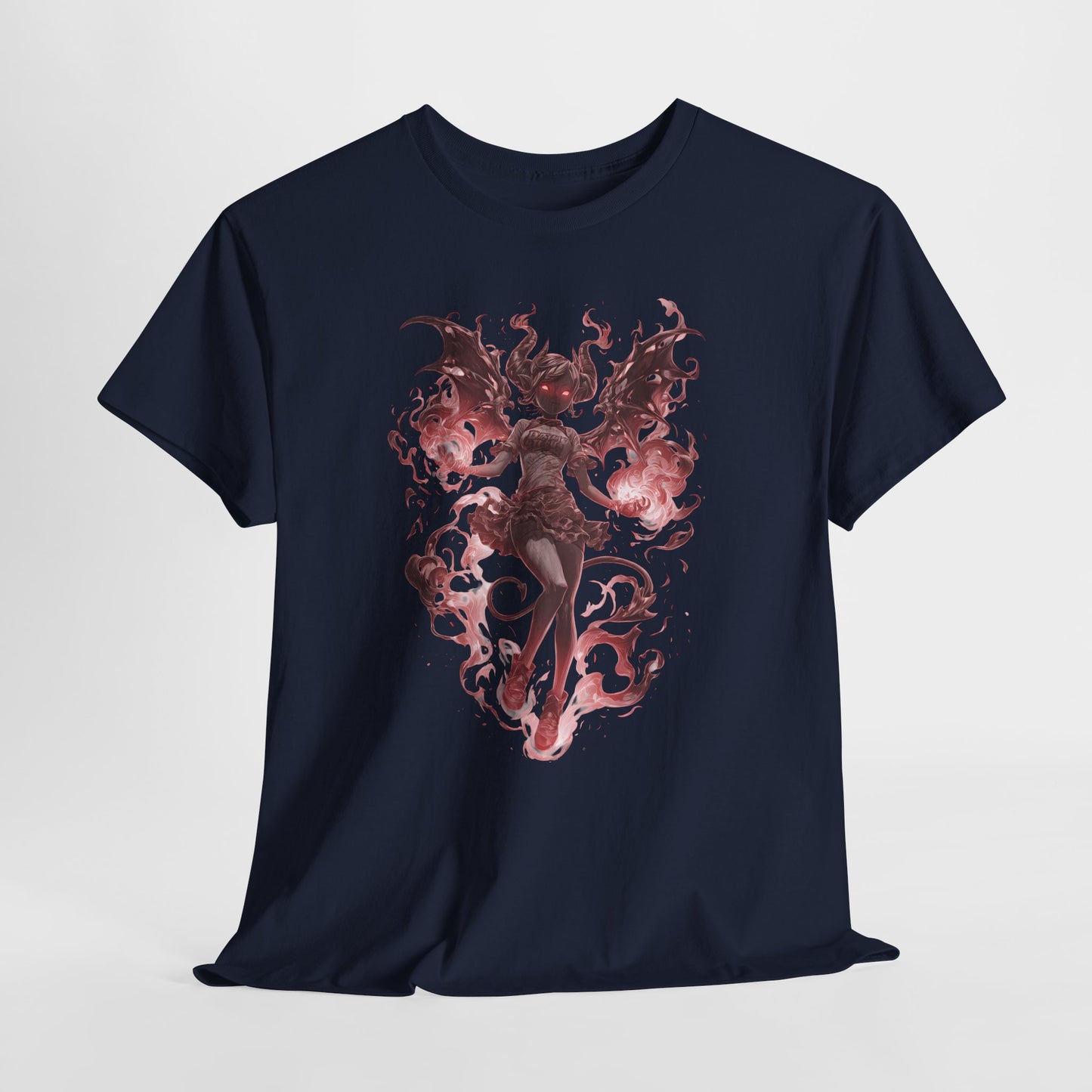 Różowy Demon - anime girl w płomieniach