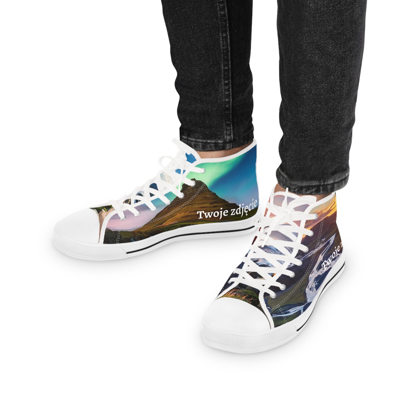 Męskie high-top sneakers - personalizowane