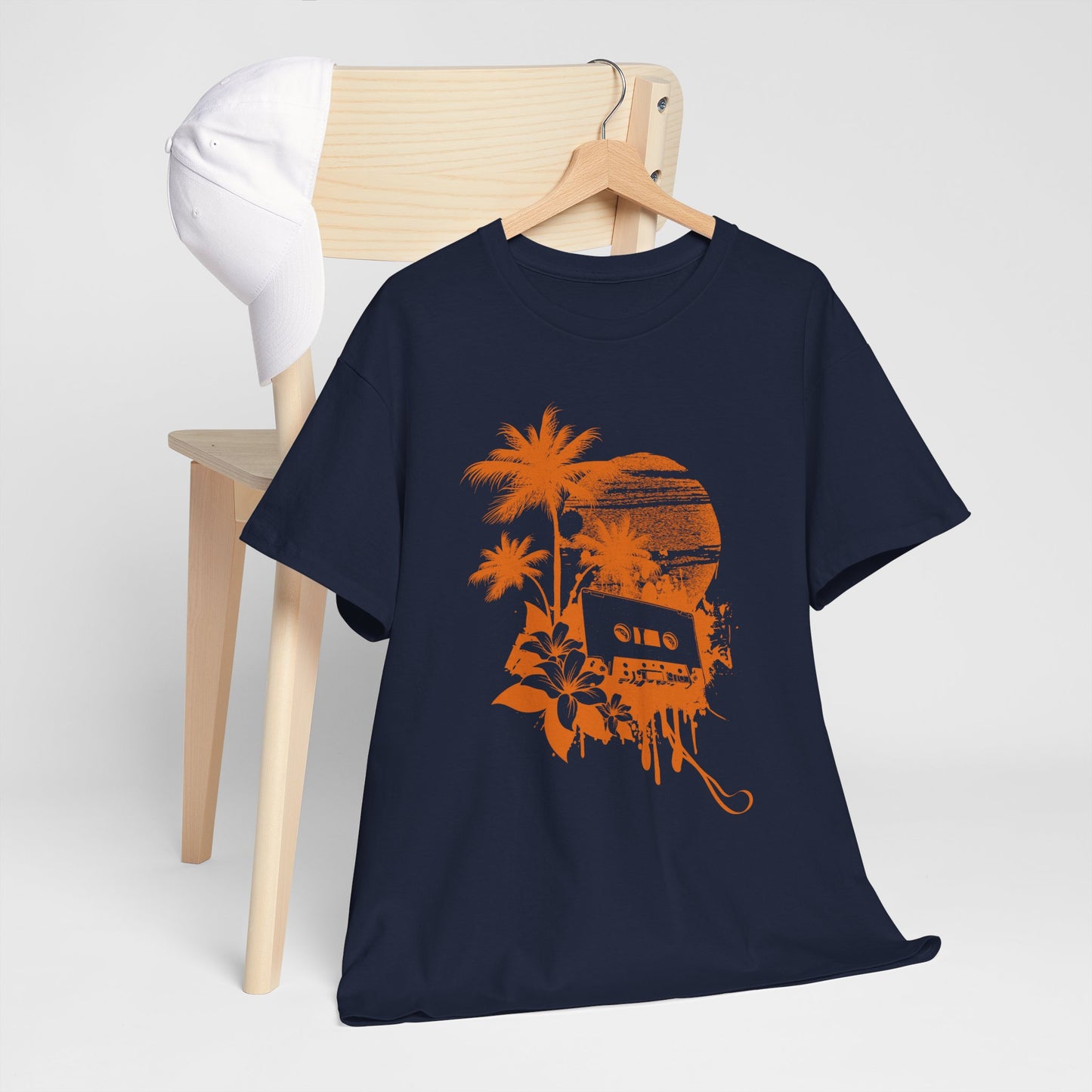 Retro zachód słońca pod palmami - Vintage Beach Vibes