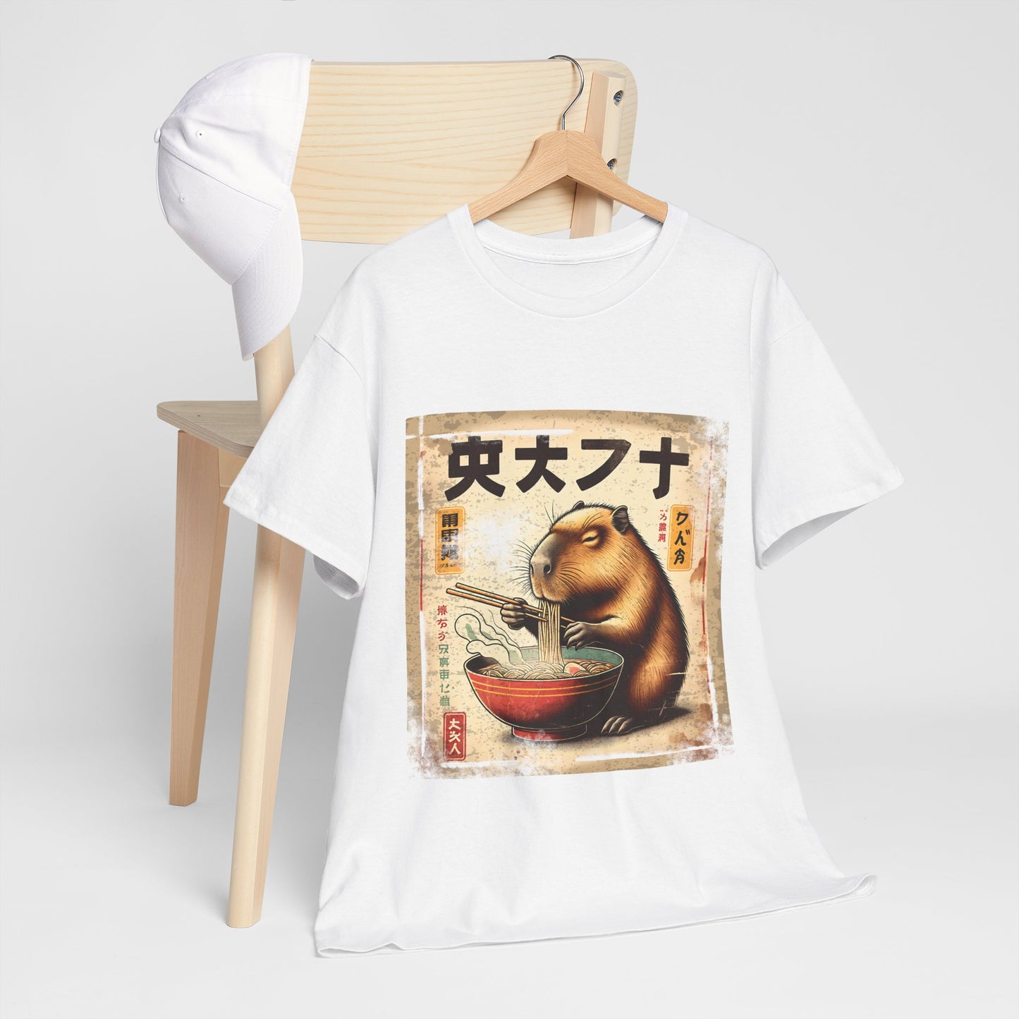 Kapibara i ramen - anime retro vintage