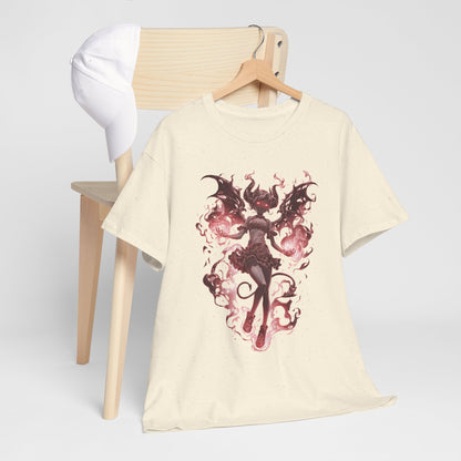Różowy Demon - anime girl w płomieniach