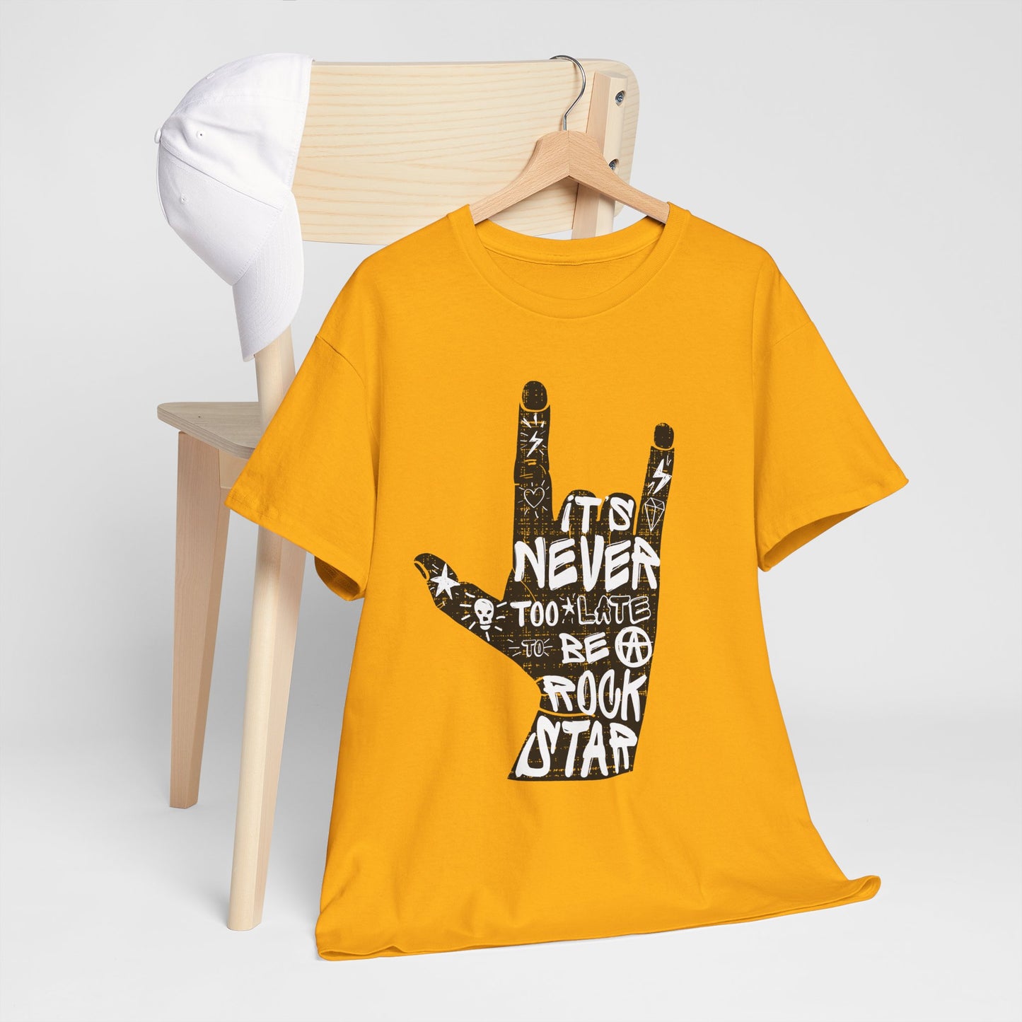 It’s Never Too Late to Be a Rock Star - rockowy napis