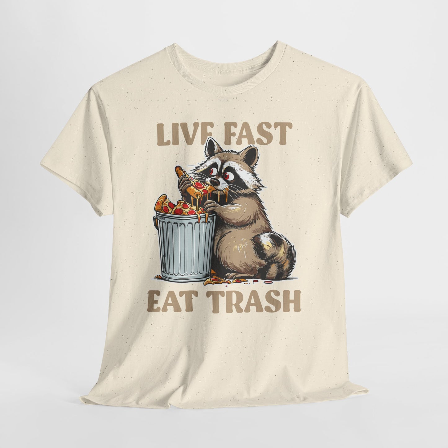 Live Fast Eat Trash - szop pracz z pizzą