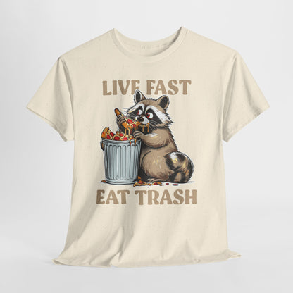 Live Fast Eat Trash - szop pracz z pizzą