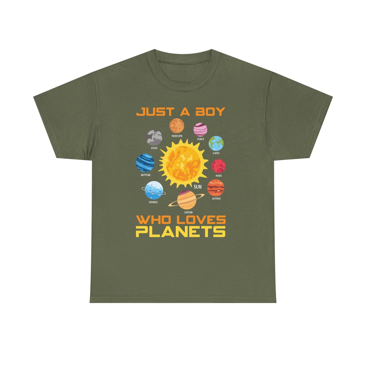 Just A Boy Who Loves Planets Shirt - Cute Solar System Graphic Tee for Space Lovers, Astronomy Kids & Science Fans