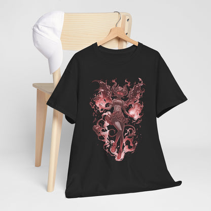 Różowy Demon - anime girl w płomieniach