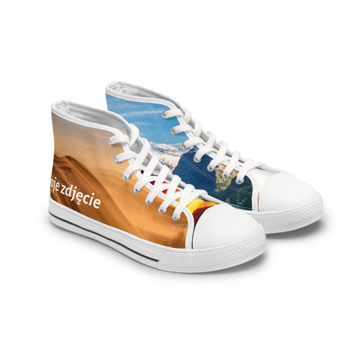 Damskie high-top sneakers - personalizowane