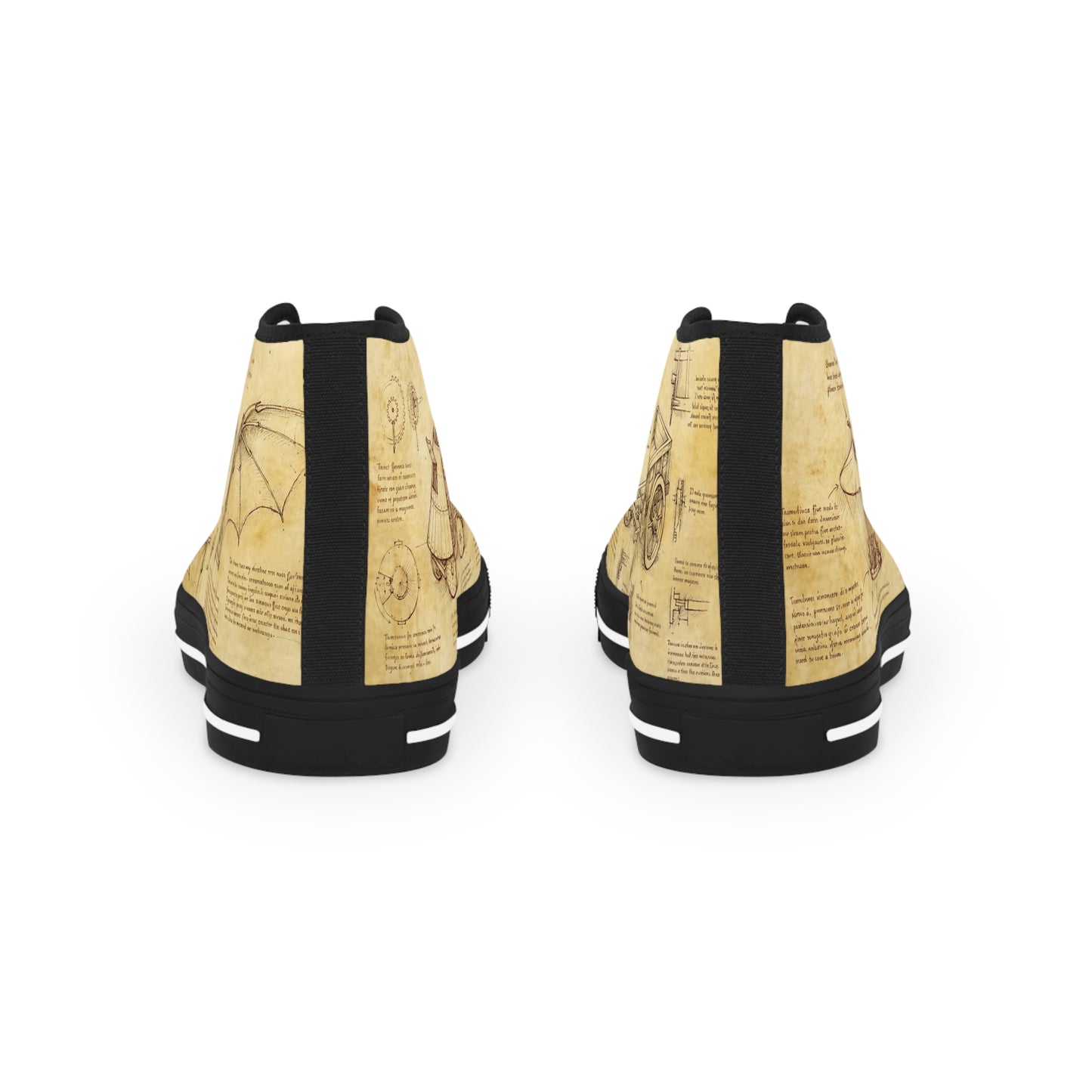 Męskie trampki high top Da Vinci Sketch – vintage blueprint