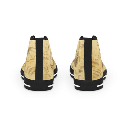 Męskie trampki high top Da Vinci Sketch – vintage blueprint