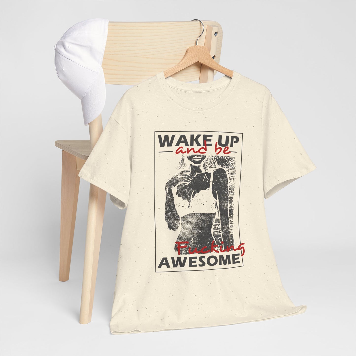 Wake Up and Be Fucking Awesome - odważna koszulka motywacyjna
