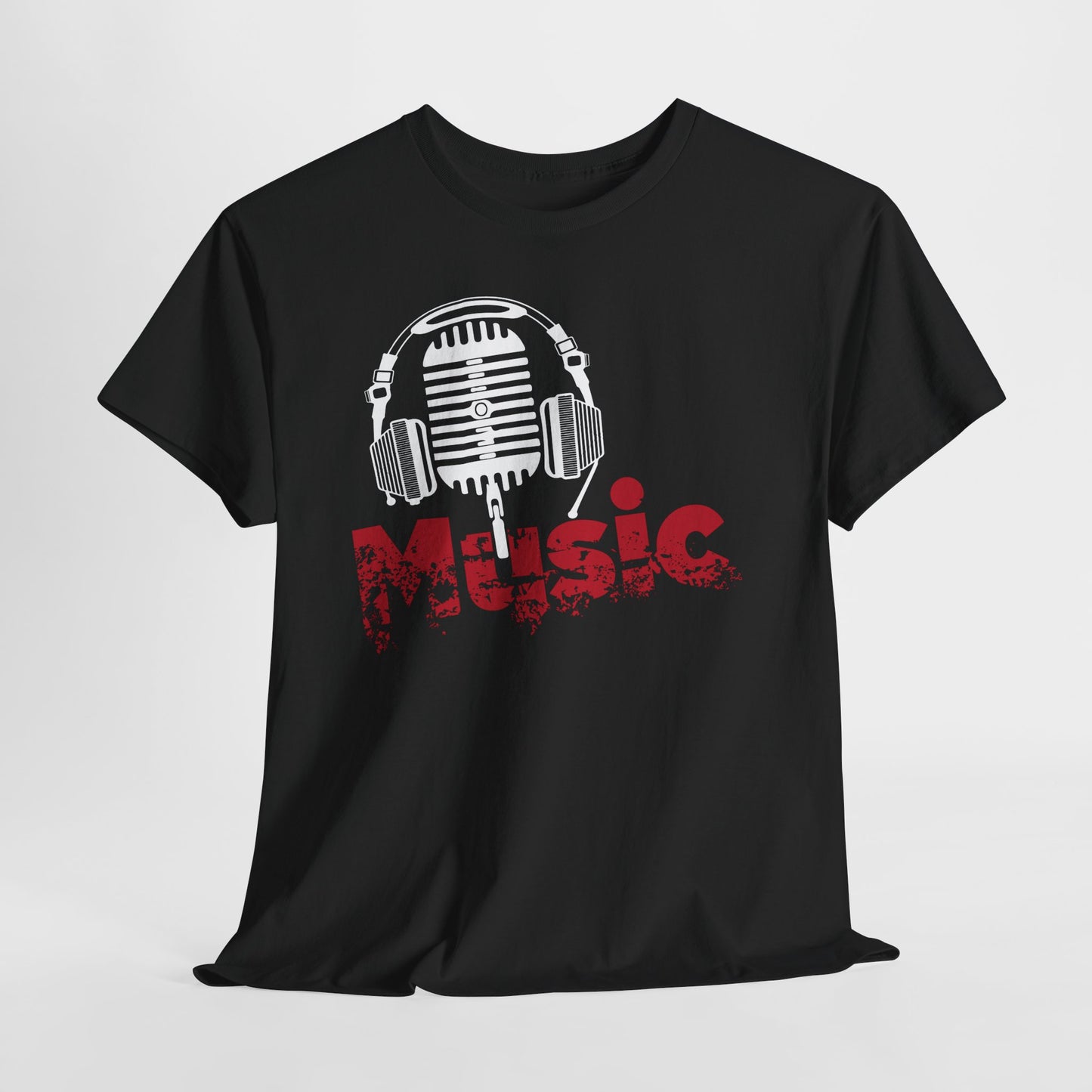 Music - koszulka z mikrofonem i słuchawkami retro