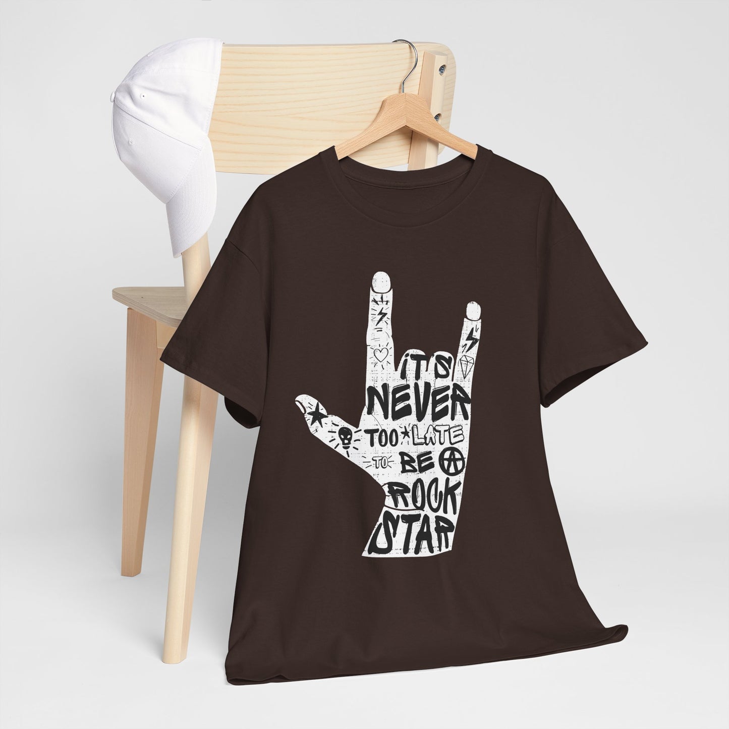 It’s Never Too Late to Be a Rock Star - rockowy napis