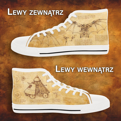 Damskie trampki high top Da Vinci Sketch – vintage pergamin